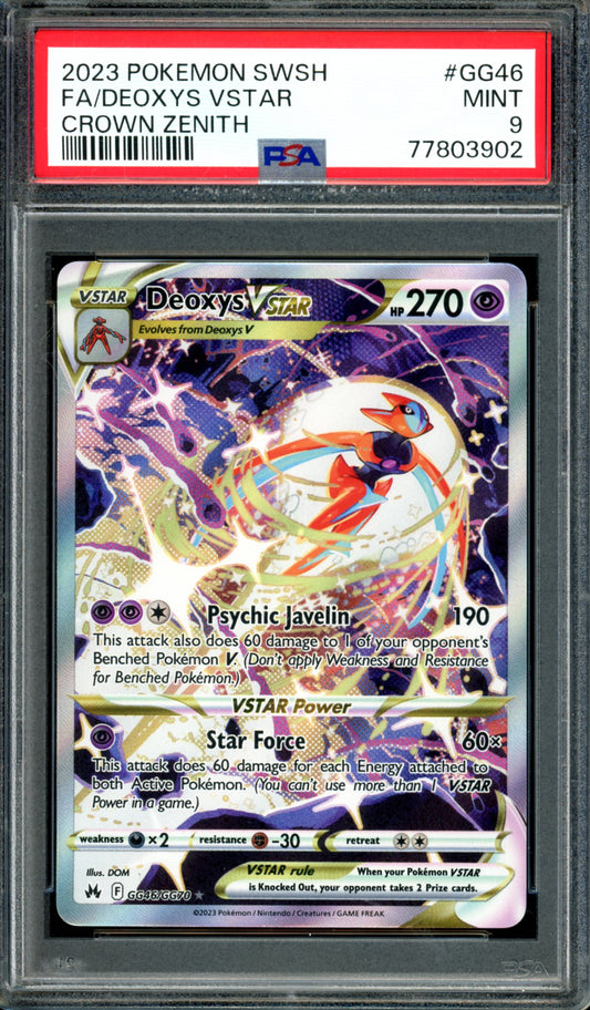 PSA 9 Deoxys VSTAR (GG46/GG70) [Crown Zenith]