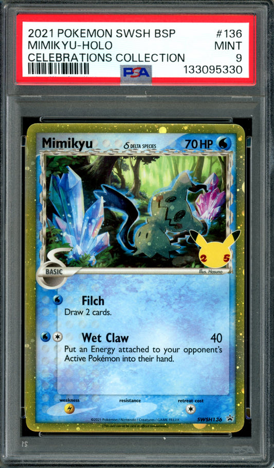 PSA 9 Mimikyu (SWSH136) [Black Star Promo]