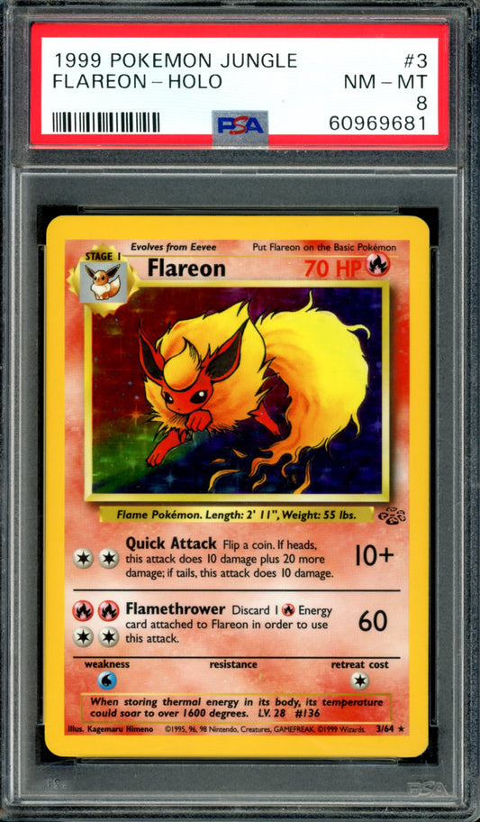 PSA 8 Flareon (3/64) [Jungle]