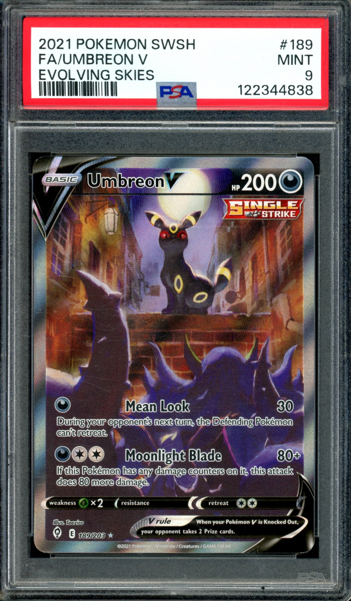 PSA 10 Umbreon V (189/203) [Evolving Skies]
