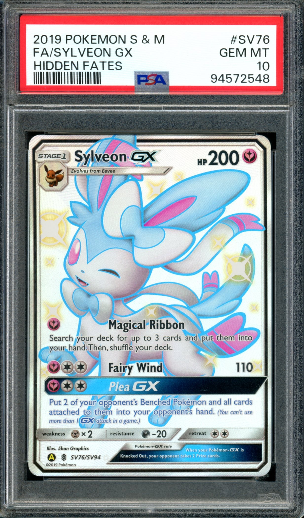 PSA 10 Sylveon GX (SV76/SV94) [Hidden Fates]