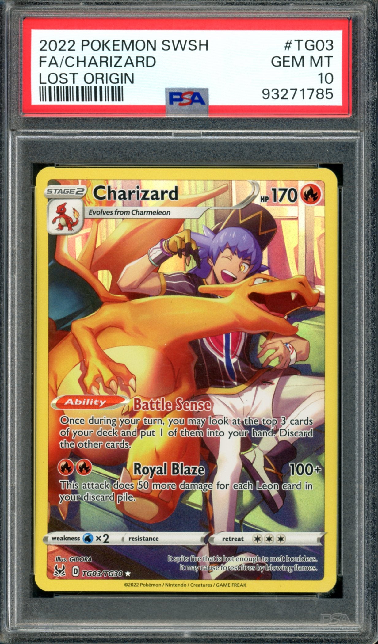 PSA 10 Charizard (TG03/TG30) [Lost Origin]