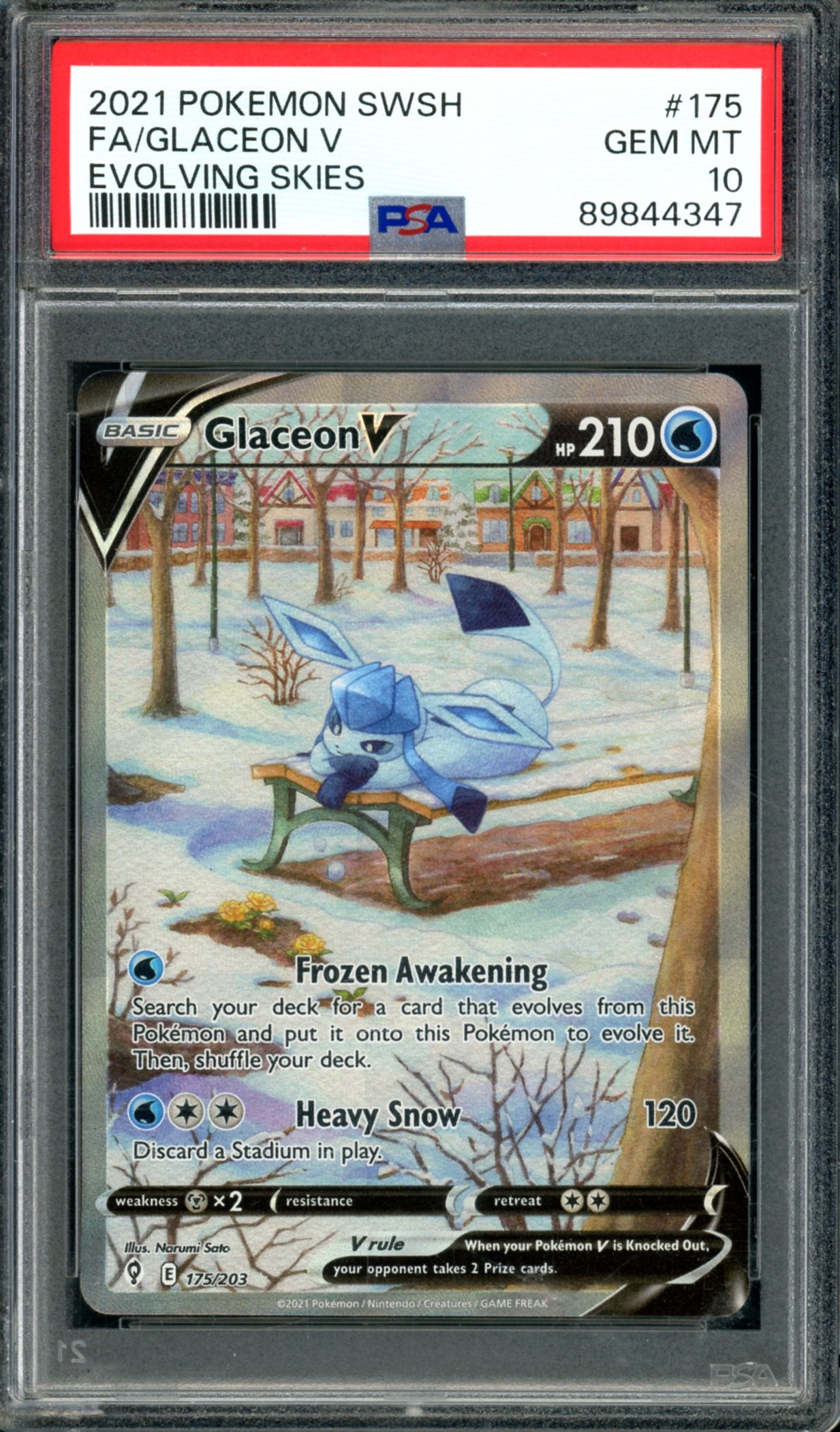 PSA 10 Glaceon V (175/203) [Evolving Skies]