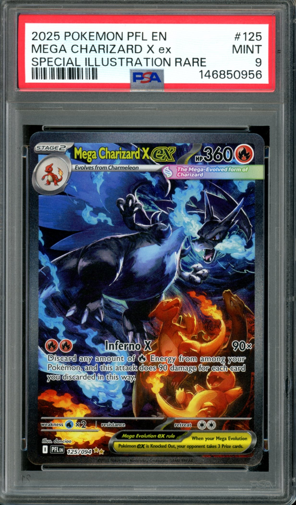 PSA 9 Mega Charizard X EX (125/094) [Phantasmal Flames)
