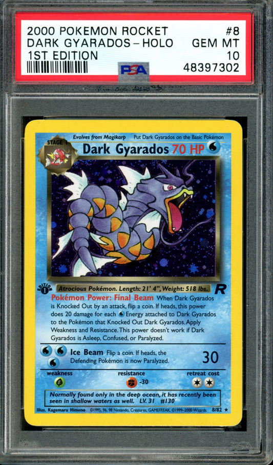 PSA 10 1st Edition Dark Gyarados (8/82) [Team Rocket]