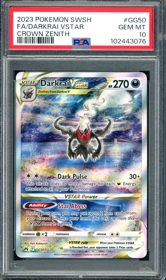 PSA 10 Darkrai VSTAR (GG50/GG70) [Crown Zenith]