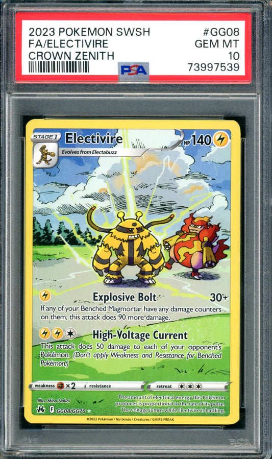 PSA 10 Electivire (GG08/GG70) [Crown Zenith]