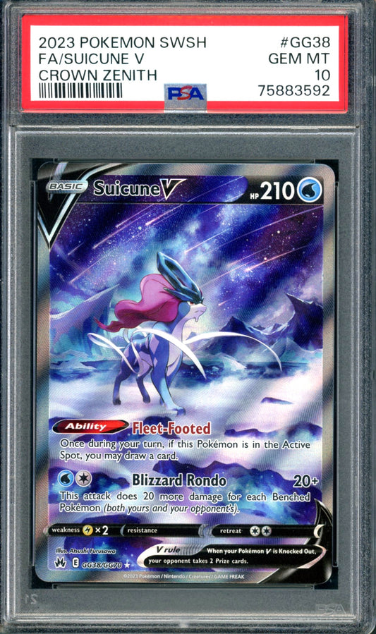 PSA 10 Suicune V (GG38/GG70) [Crown Zenith]