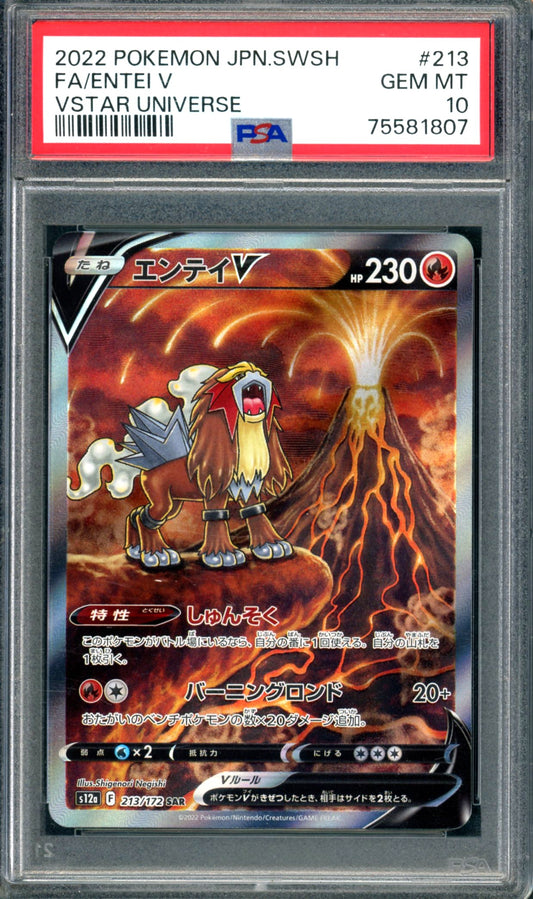 PSA 10 Entei V (213/172) [Japanese Vstar Universe]