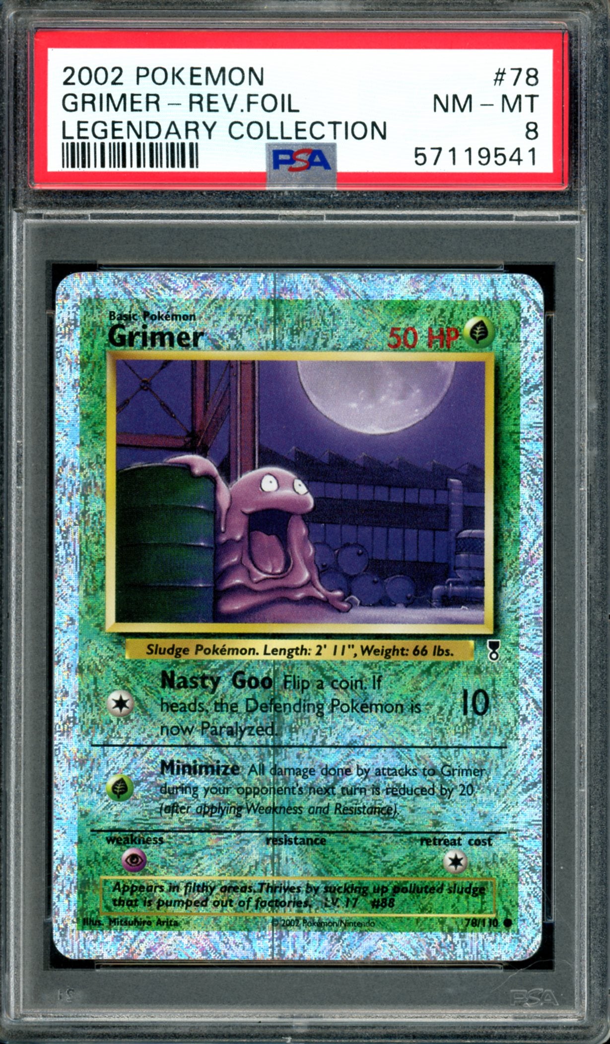 PSA 8 Grimer Reverse Holo (78/110) [Legendary Collection]