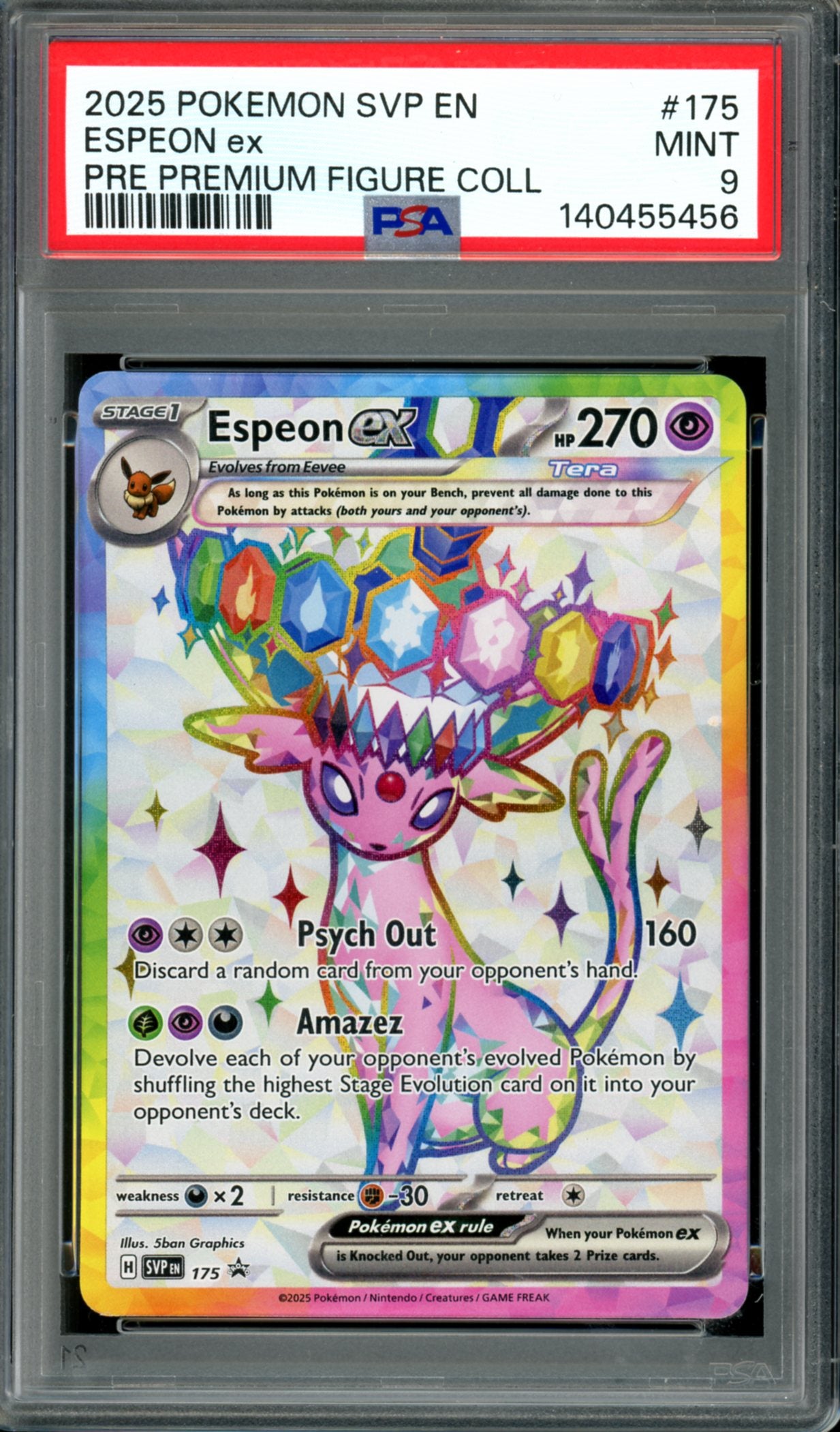 PSA 9 Espeon EX (SVP175) [Black Star Promo]