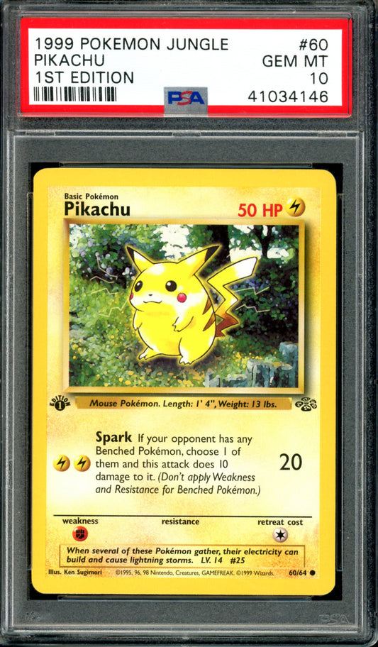 PSA 10 1st Edition Pikachu (60/64) [Jungle]