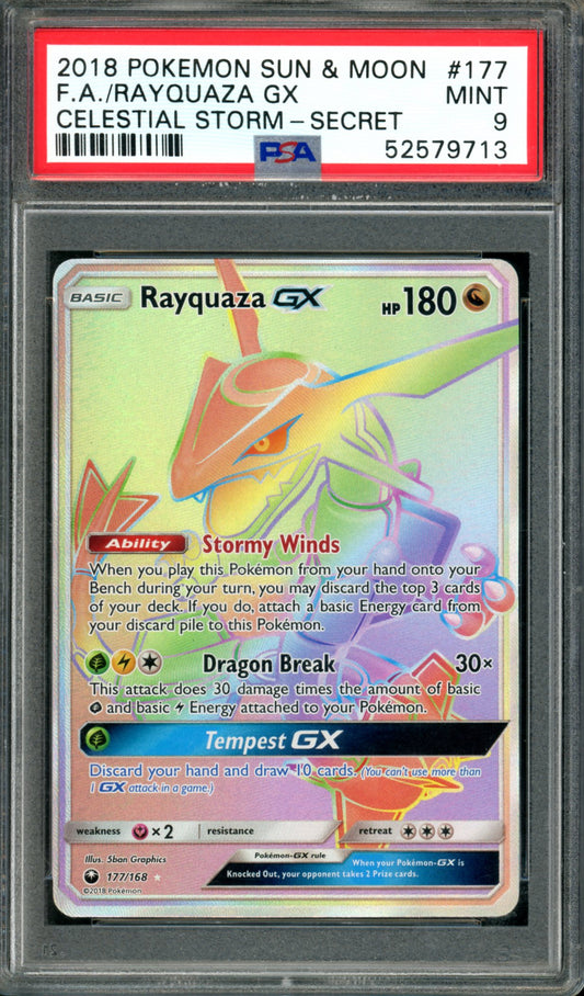 PSA 9 Rayquaza GX (177/168) [Celestial Storm]