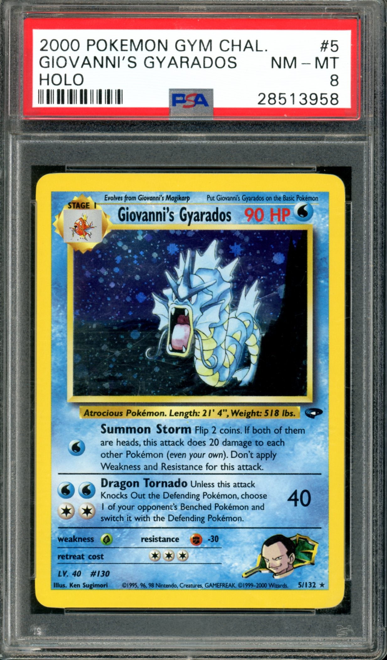 PSA 8 Giovanni's Gyarados (5/132) [Gym Challenge]