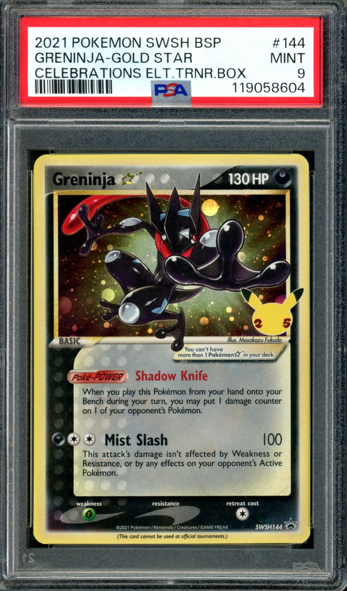 PSA 9 Greninja Gold Star (SWSH144) [Black Star Promo]