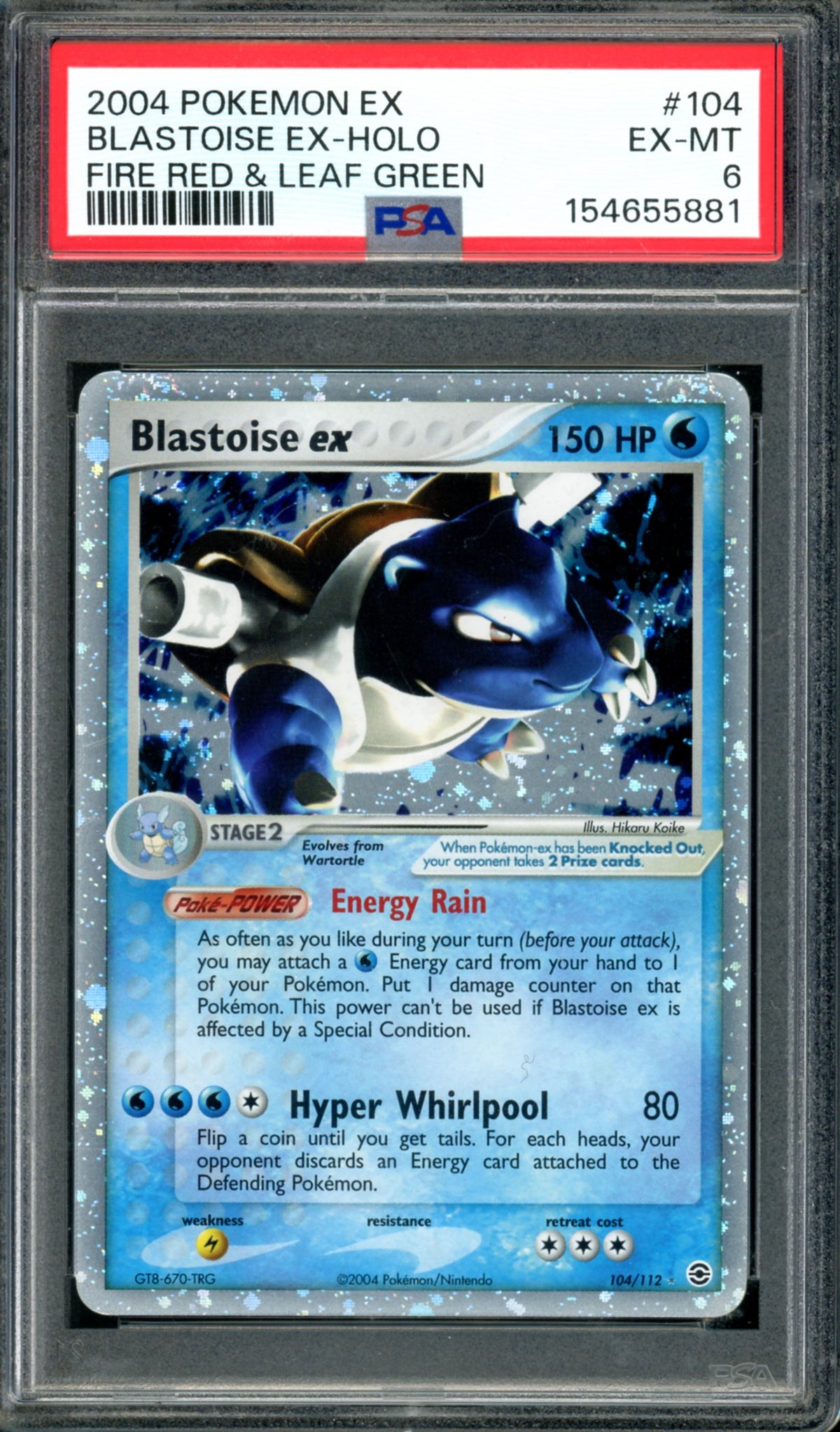 PSA 6 Blastoise EX (104/112) [Fire Red & Leaf Green]
