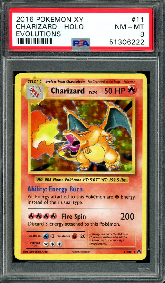 PSA 8 Charizard (11/108) [Evolutions]