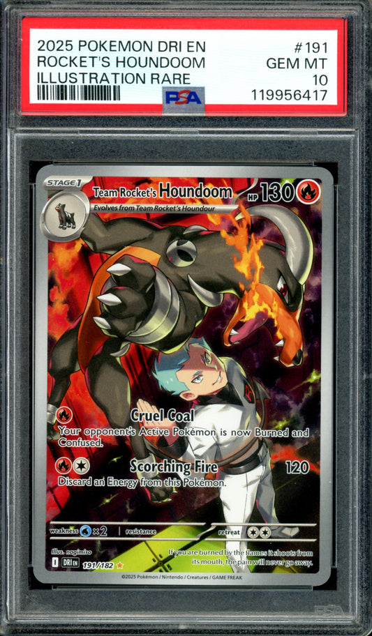 PSA 10 Team Rocket's Houndoom (191/182) [Destined Rivals]