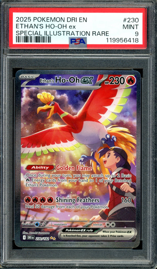 PSA 9 Ethan's Ho-Oh EX (230/182) [Destined Rivals]