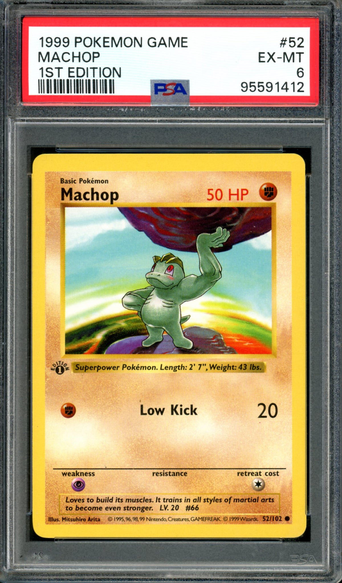 PSA 6 1st Edition Machop (52/102) [Base Set]