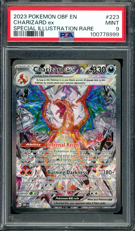PSA 9 Charizard EX (223/197) [Obsidian Flames]