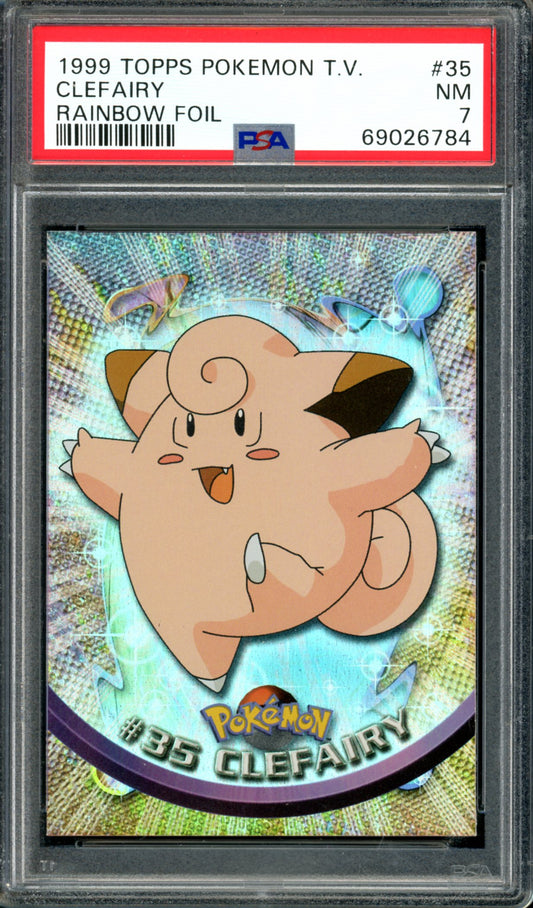 PSA 7 Clefairy Rainbow Foil (35) [Topps TV Animation]