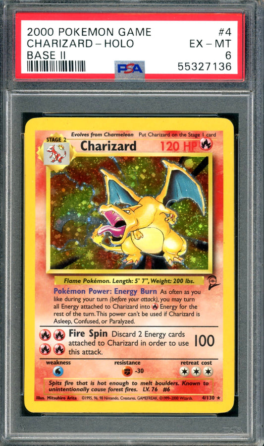 PSA 6 Charizard (4/130) [Base Set 2]