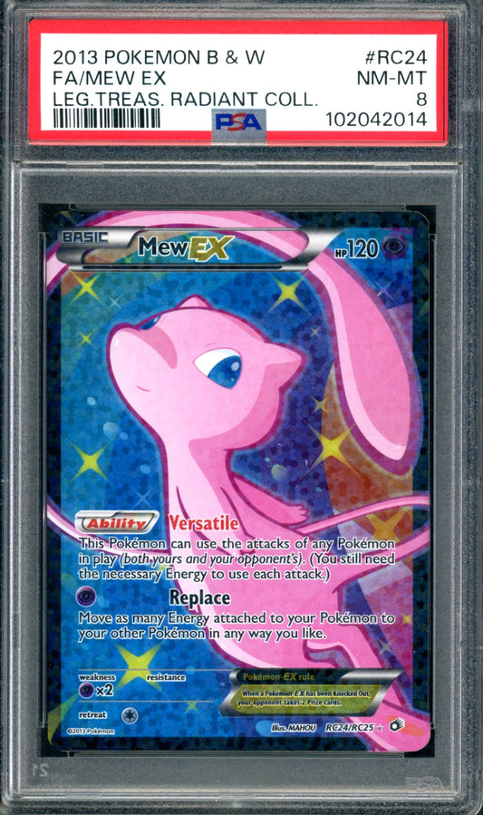 PSA 8 Mew EX (RC24/RC25) [Legendary Treasures Radiant Collection]