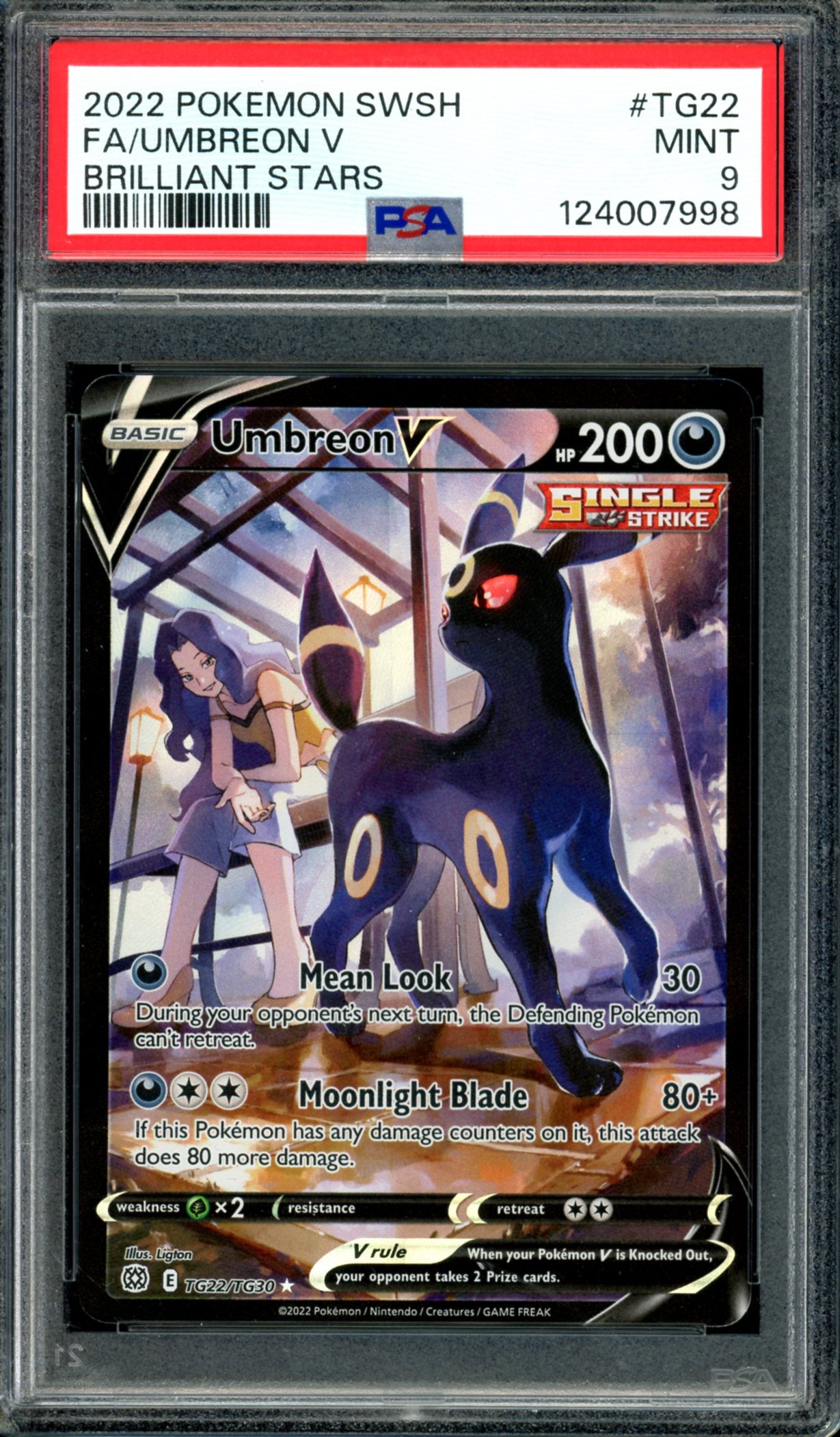 PSA 9 Umbreon V (TG22/TG30) [Brilliant Stars]