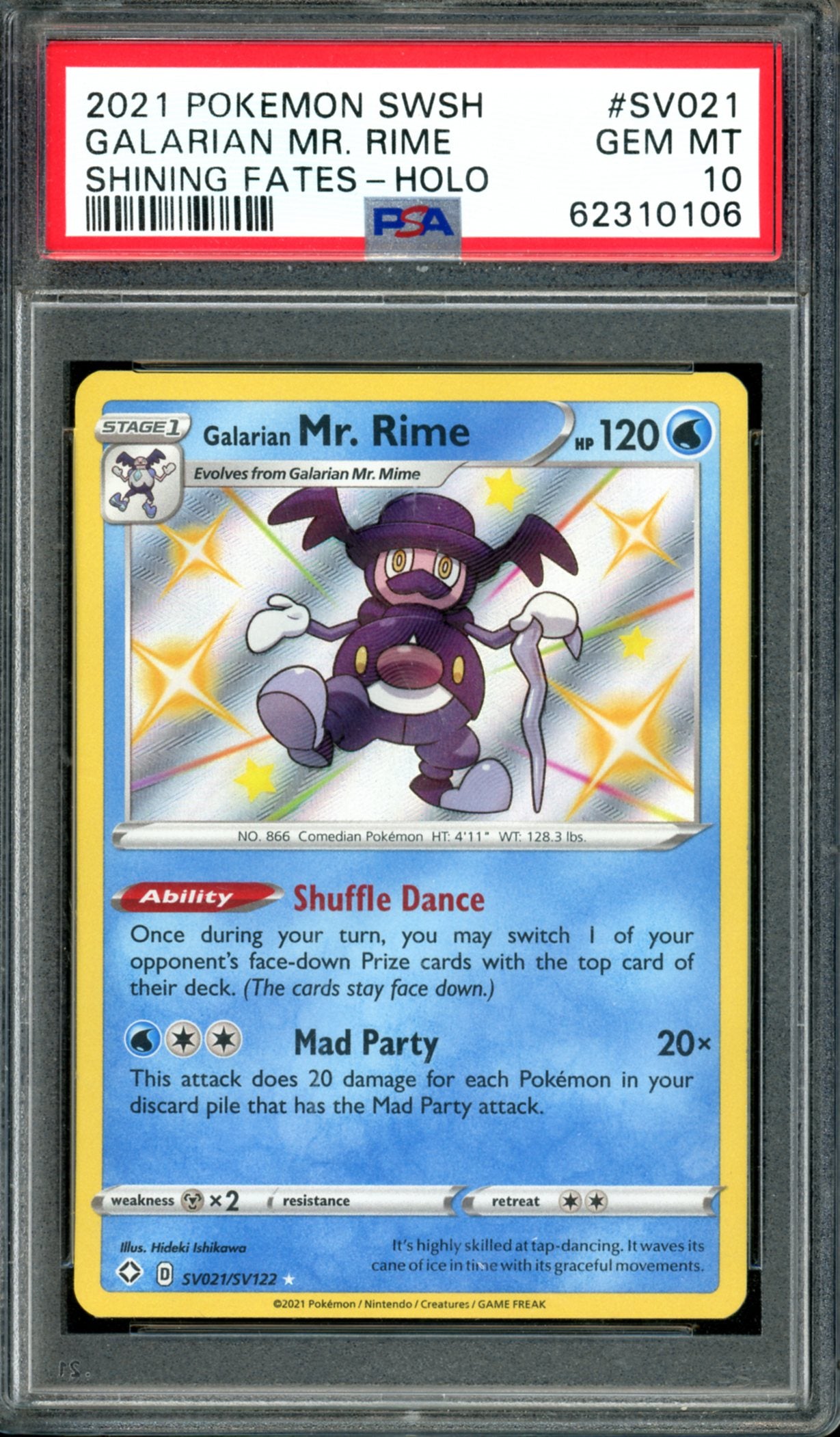 PSA 10 Galarian Mr Rime (SV021/SV122) [Shining Fates]