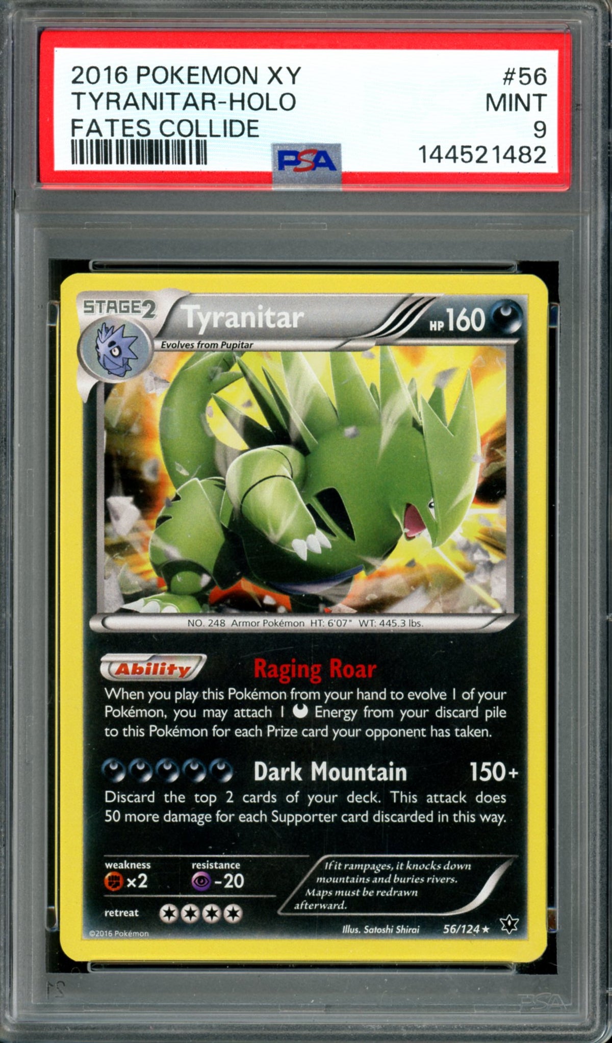 PSA 9 Tyranitar (56/124) [Fates Collide]