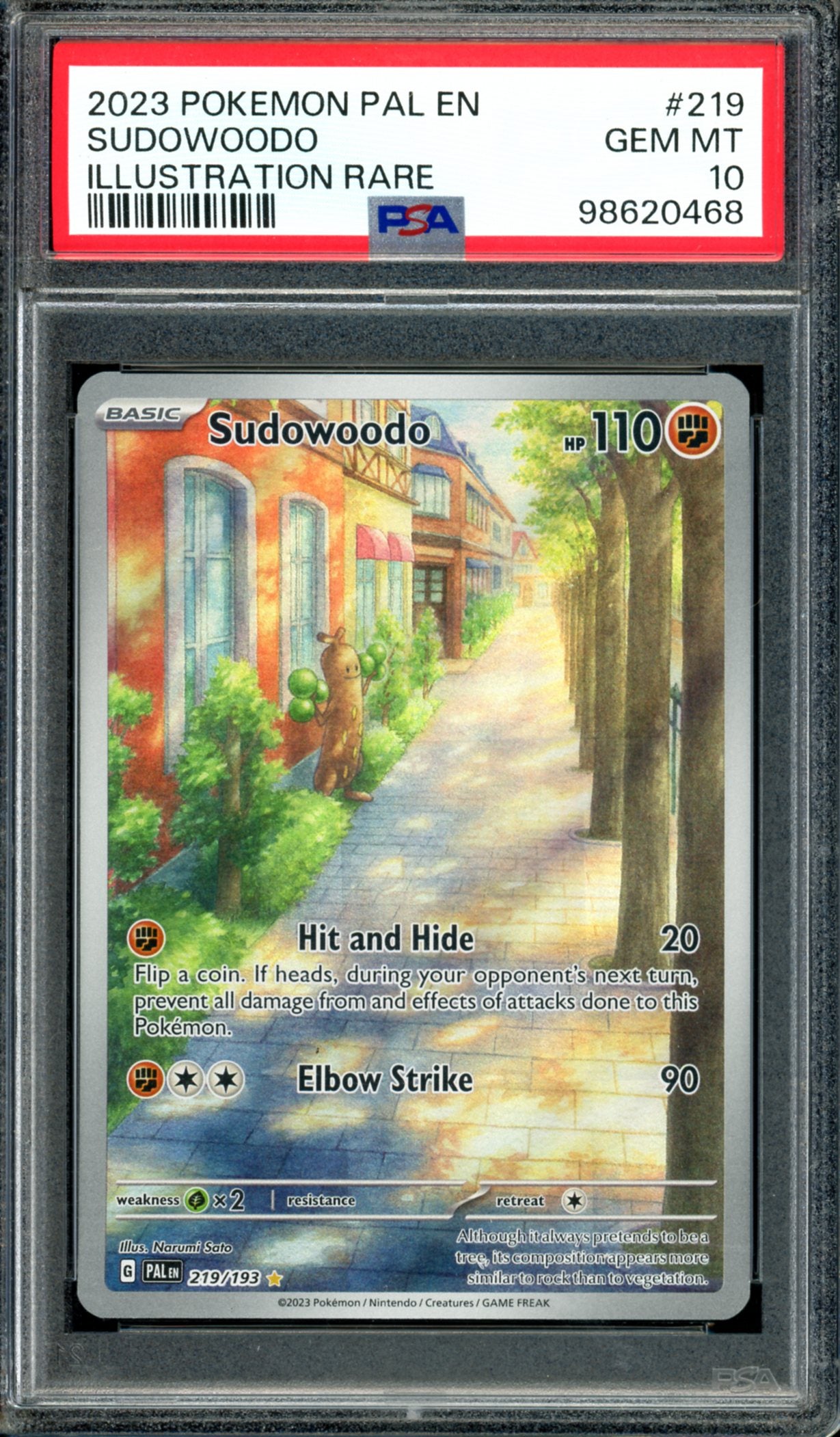 PSA 10 Sudowoodo (219/193) [Paldea Evolved]