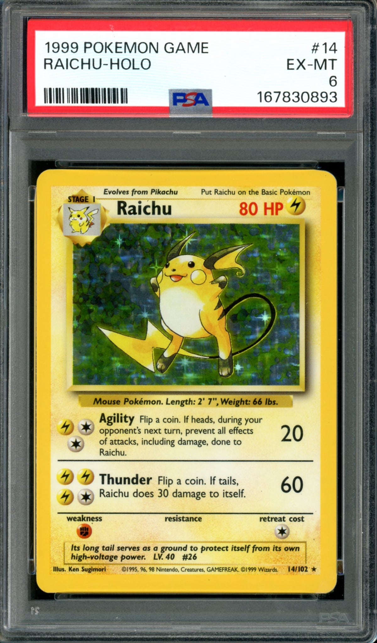 PSA 6 Raichu (14/102) [Base Set]
