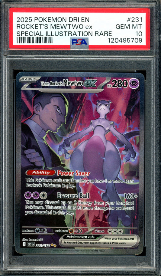 PSA 10 Team Rocket's Mewtwo (231/182) [Destined Rivals]