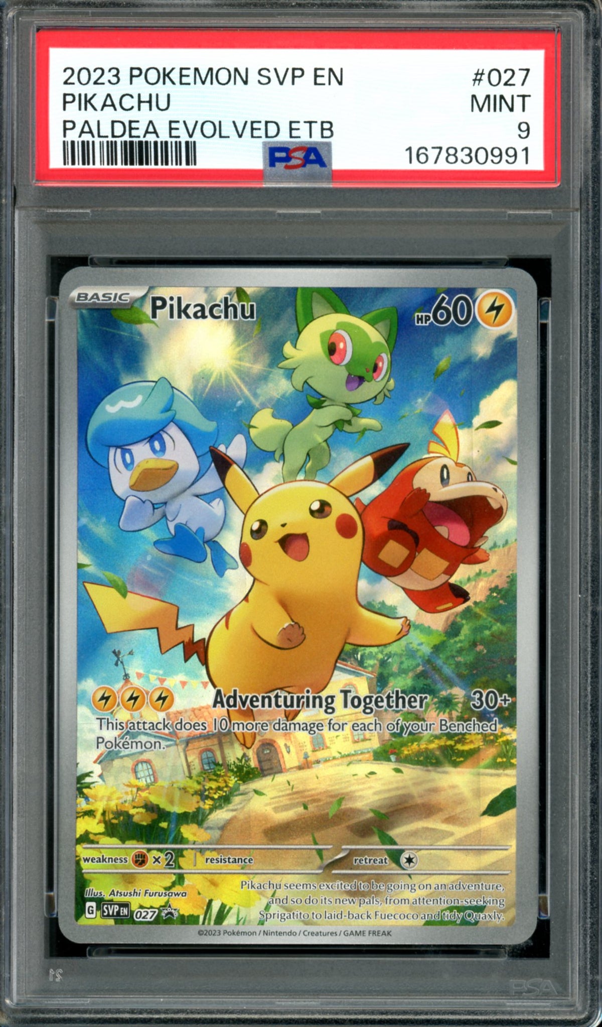 PSA 9 Pikachu (SVP027) [Black Star Promo]