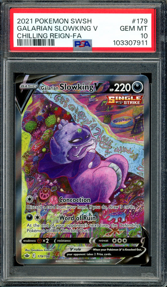 PSA 10 Galarian Slowking V (179/198) [Chilling Reign]