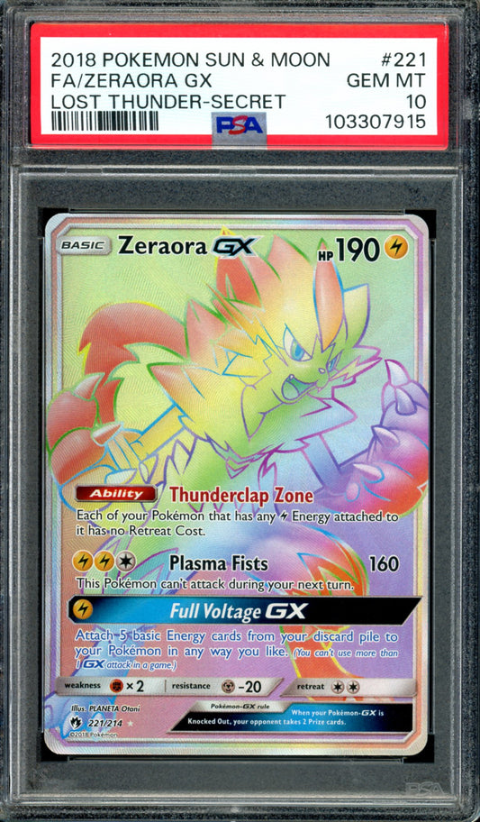 PSA 10 Zeraora GX (221/214) [Lost Thunder]