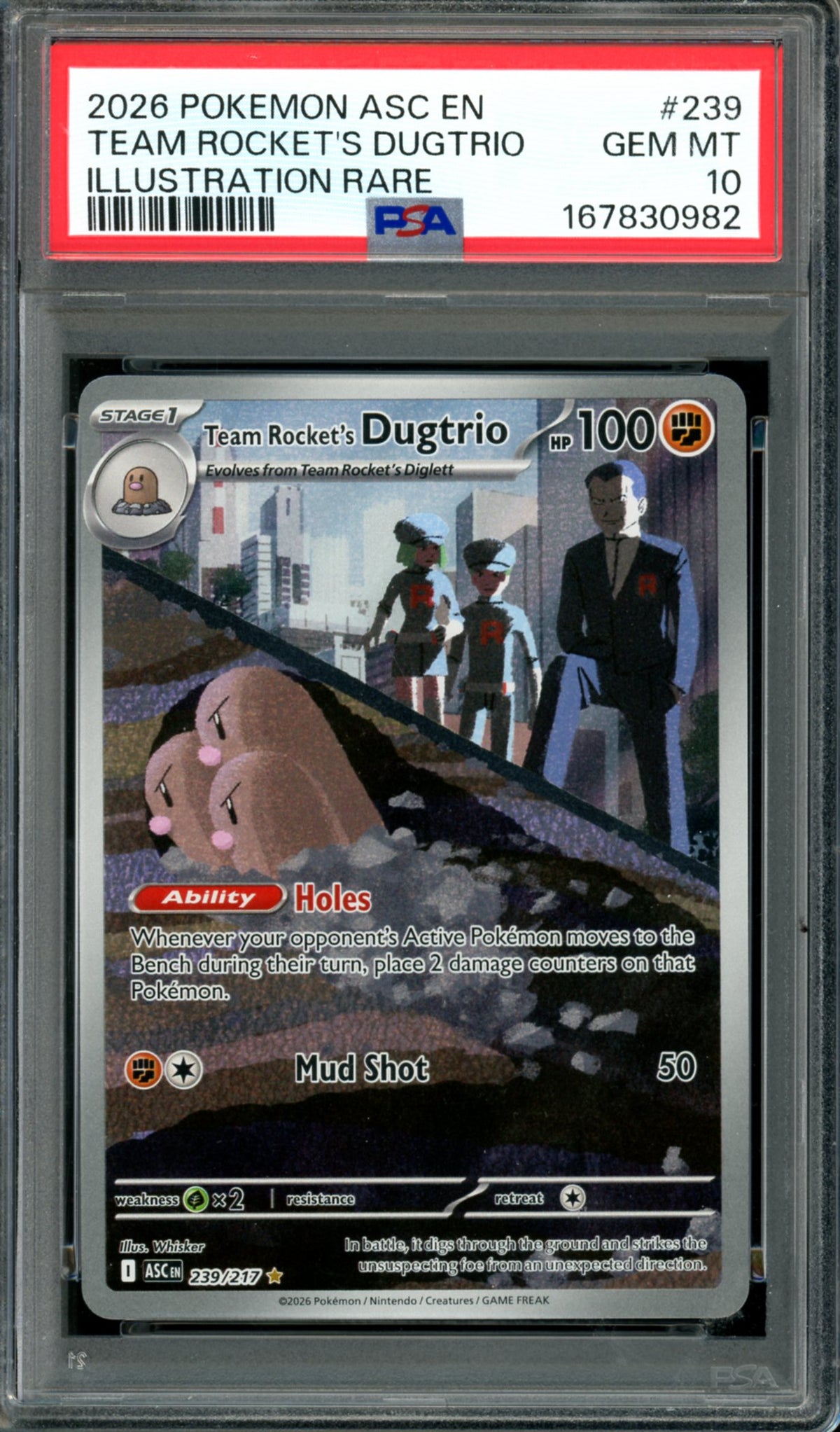 PSA 10 Team Rocket's Dugtrio (239/217) [Ascended Heroes]