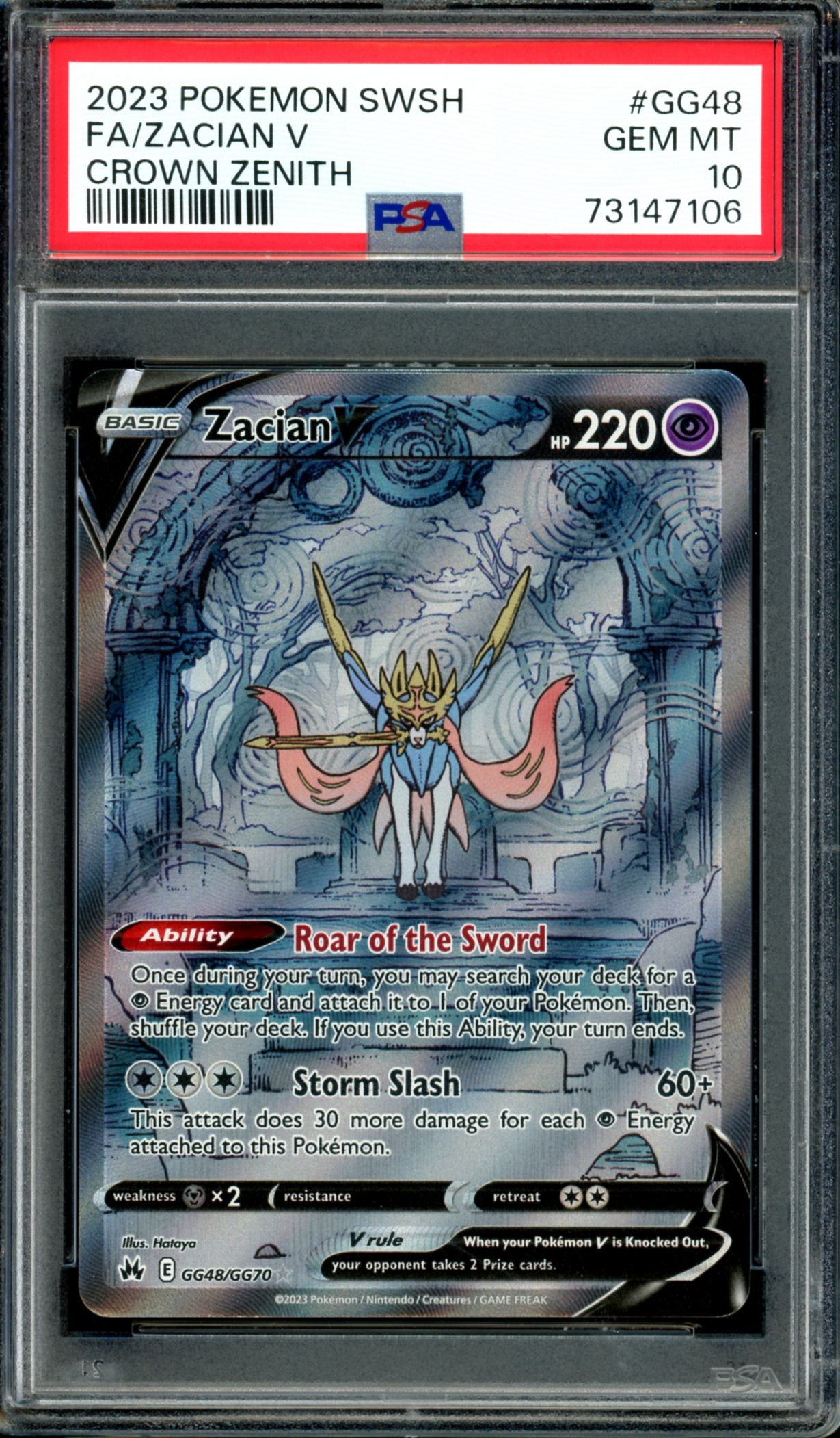 PSA 10 Zacian V (GG48/GG70) [Crown Zenith]