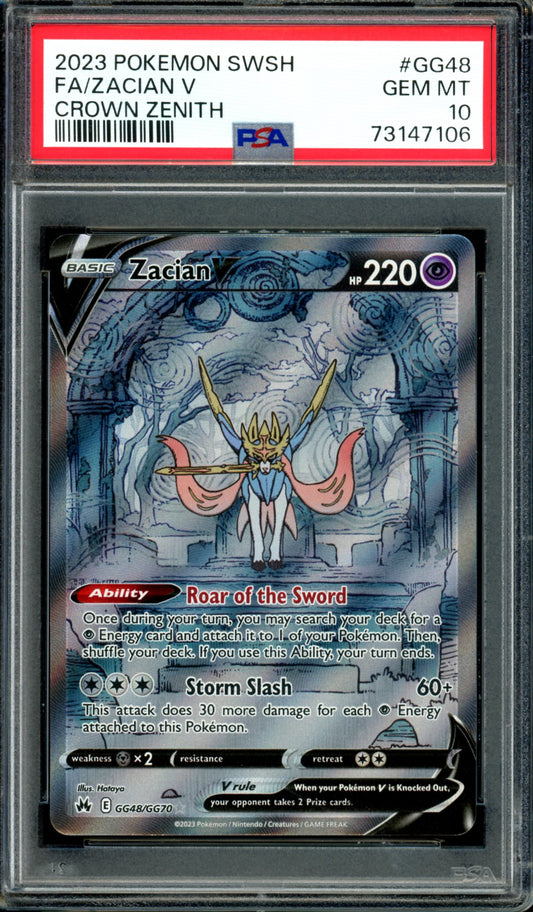 PSA 10 Zacian V (GG48/GG70) [Crown Zenith]