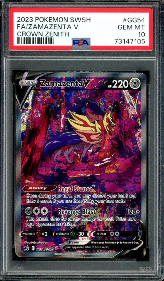 PSA 10 Zamazenta V (GG54/GG70) [Crown Zenith]