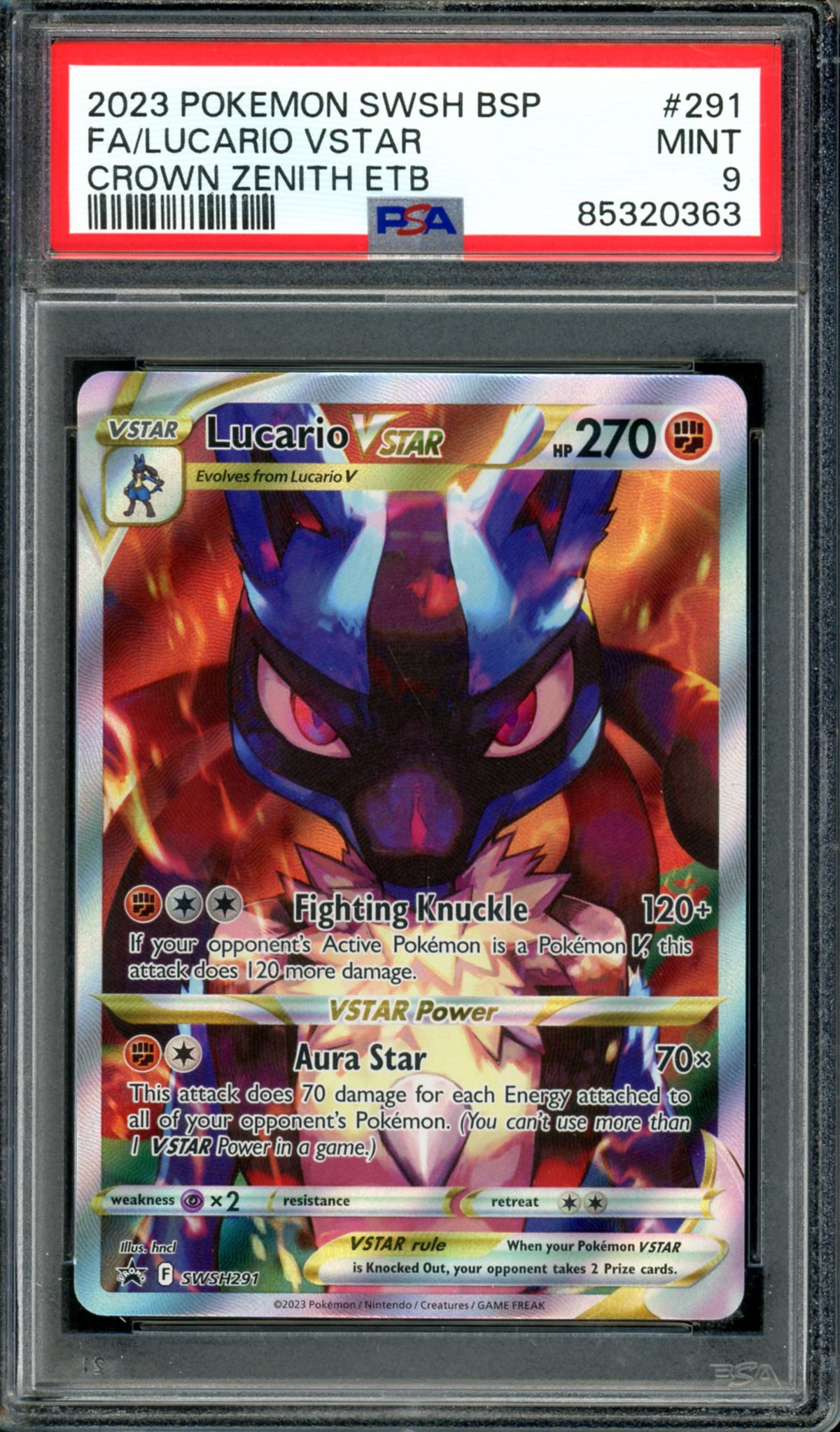 PSA 9 Lucario VSTAR (SWSH291) [Black Star Promo]
