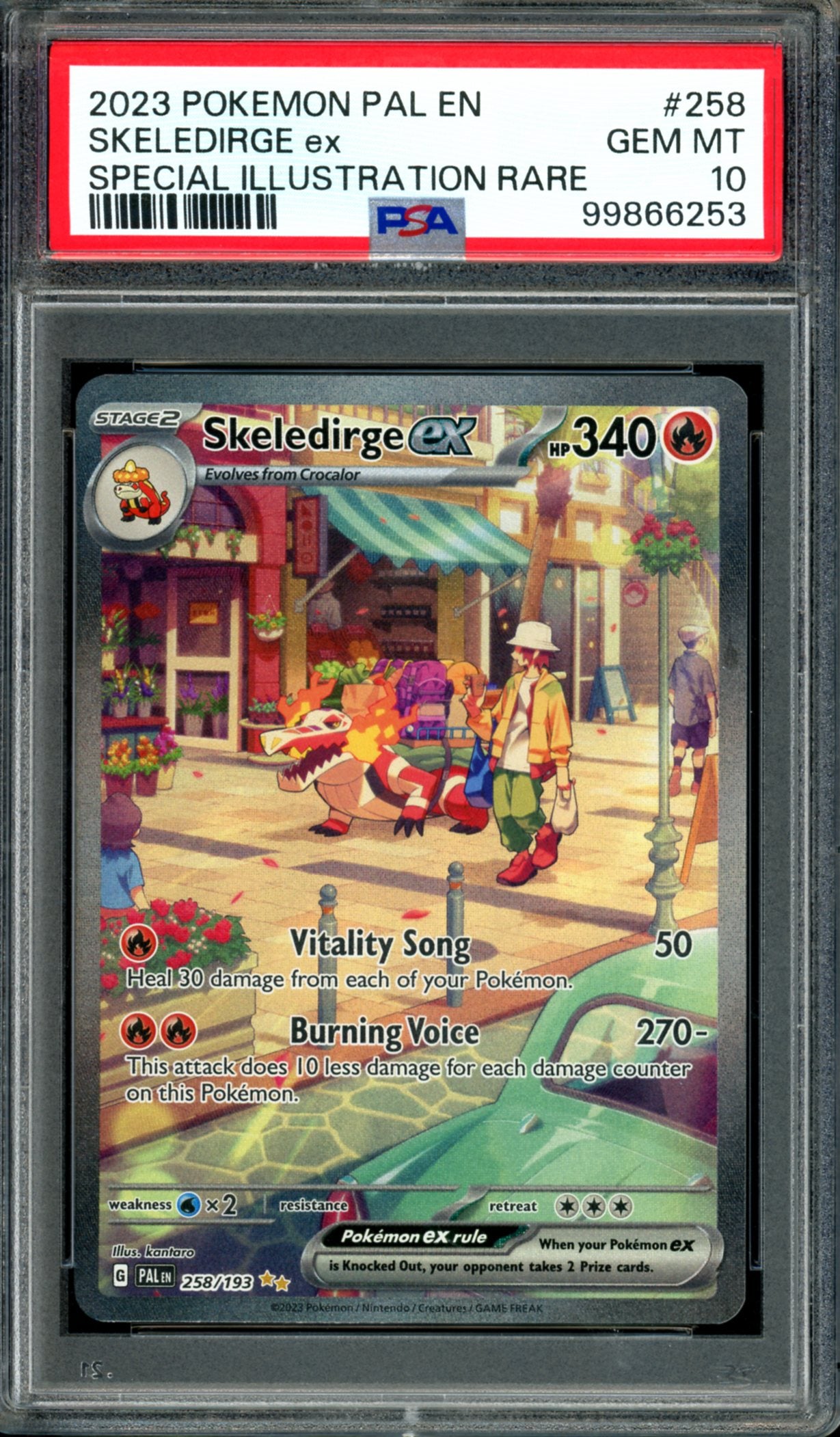 PSA 10 Skeledirdge EX (258/193) [Paldea Evolved]