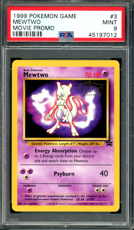 PSA 9 Mewtwo (3) [Black Star Promo]