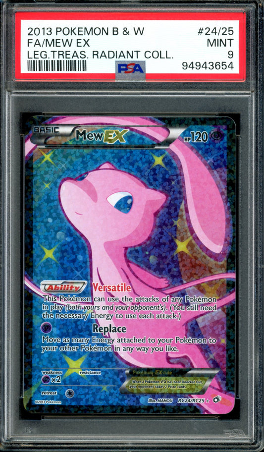 PSA 9 Mew EX (RC24/RC25) [Legendary Treasures Radiant Collection]