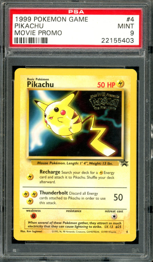 PSA 9 Pikachu (4) [Black Star Promo]