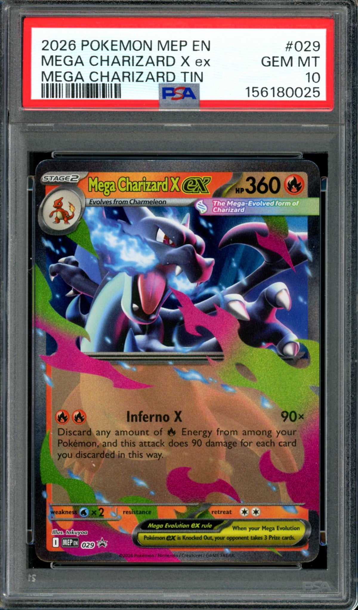 PSA 10 Mega Charizard X EX (MEP029) [Black Star Promo]