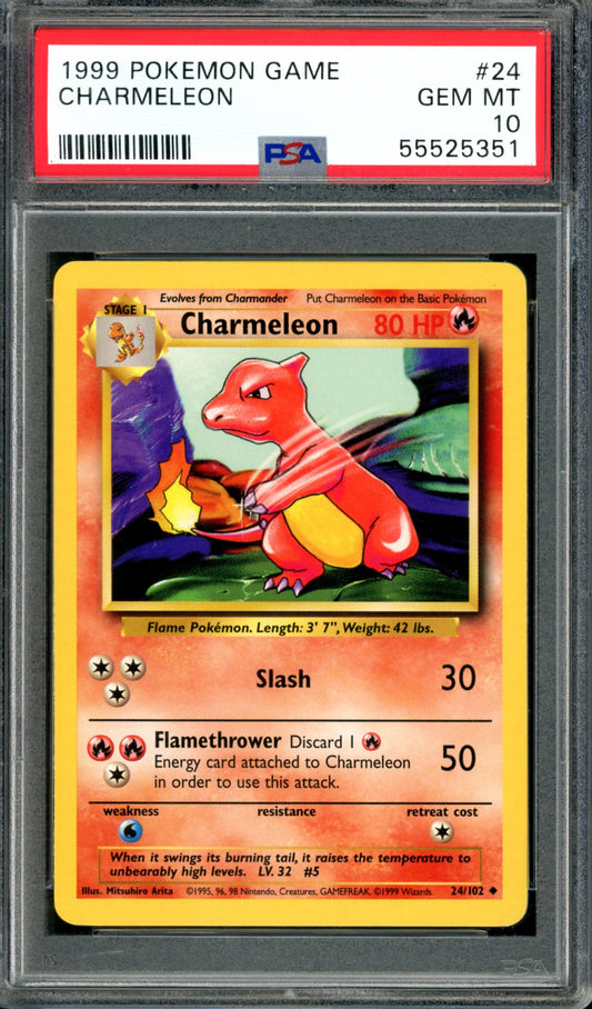 PSA 10 Charmeleon (24/102) [Base Set]