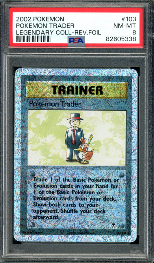 PSA 8 Pokemon Trader Reverse Holo (103/110) [Legendary Collection]
