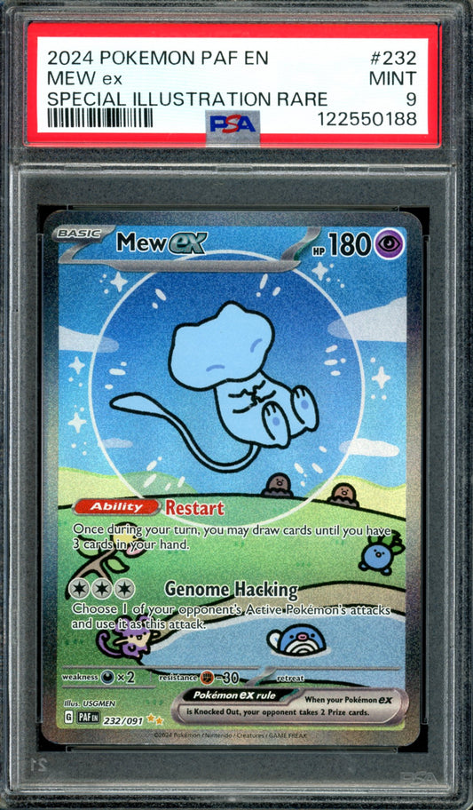 PSA 9 Mew EX (232/091) [Paldean Fates]